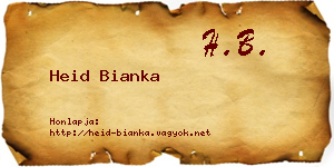 Heid Bianka névjegykártya